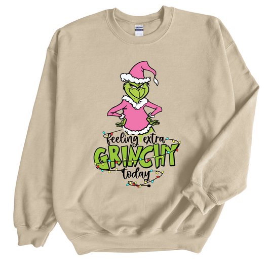 “Feeling Extra Grinchy Today” Grinch Crewneck