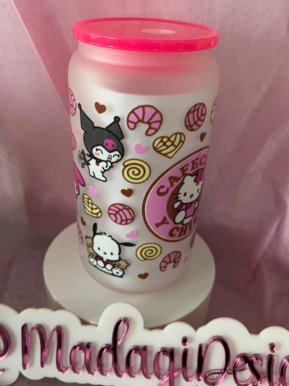 Kitty Cafecito & Chisme Glass Cup